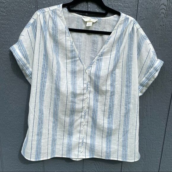 H&M Logg Lagenlook Pullover Striped Blouse - Picture 16 of 16